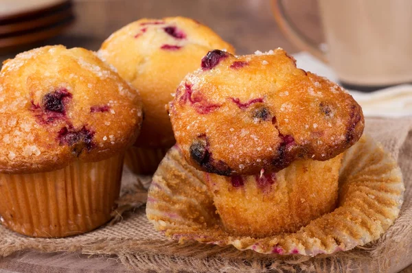 Goldbraune Preiselbeermuffins — Stockfoto