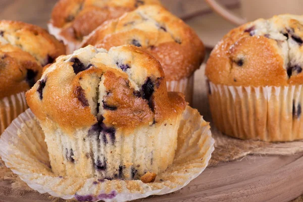 Muffin aux myrtilles gros plan — Photo