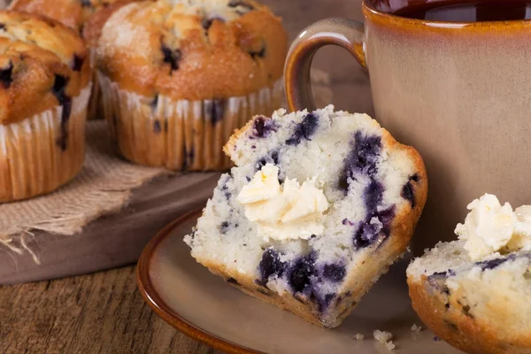 Blueberry muffin close-up — Stockfoto