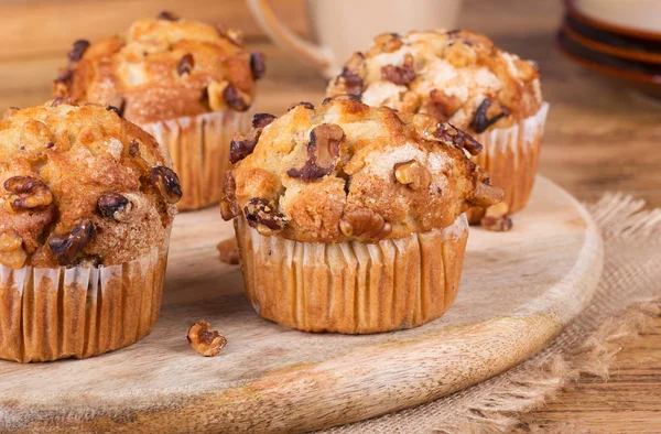 Muffins de nuez de plátano — Foto de Stock