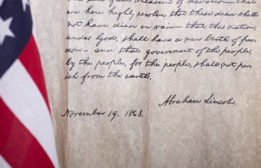 Başkan Abraham Lincoln ün Gettysburg adresini