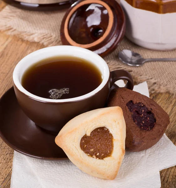 Vanella and Chocolate Hamantash Cookies — Stock Photo, Image