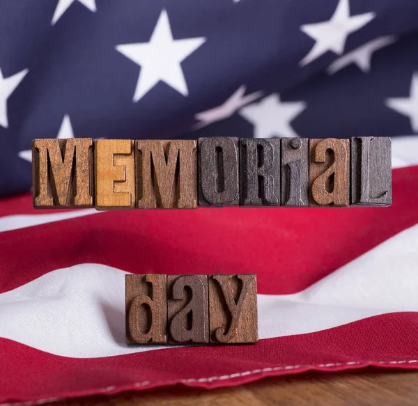 Memorial Day drewniany baner — Zdjęcie stockowe