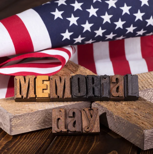 Memorial Day Wooden Banner — Stock Photo, Image