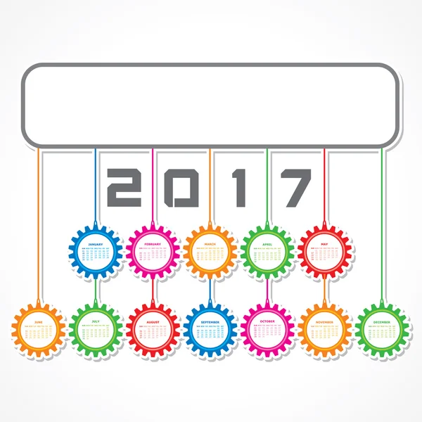 Creatief Nieuwjaar kalender voor 2017 — Stockvector