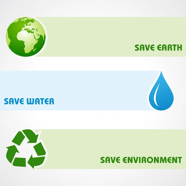 Rädda jorden, vatten och miljö koncept — Stock vektor
