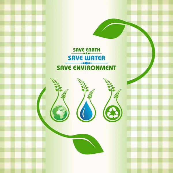 Save earth,water and environment concept — Stock Vector