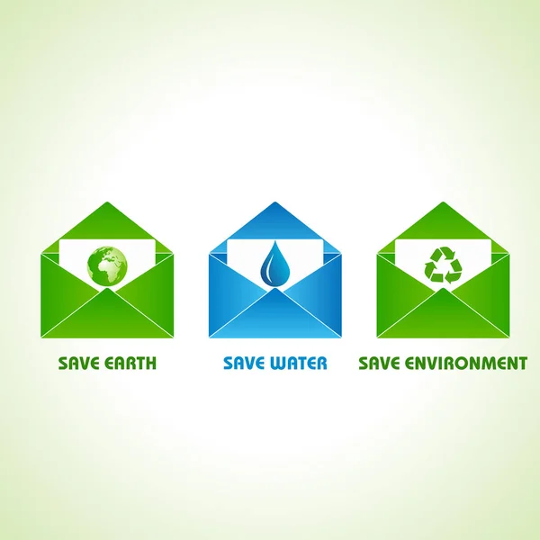 Save earth,water and environment concept stock vector — Stock Vector