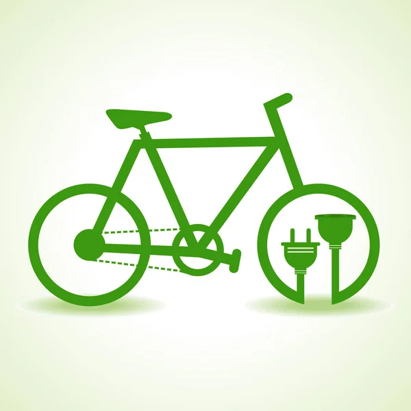 Eco bicycle with plug and holder stock vector — Stock Vector