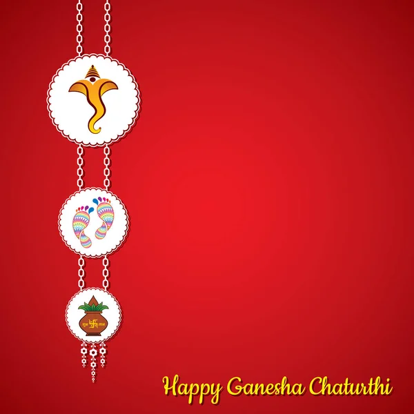 Ganesha chaturthi utsav gratulationskort — Stock vektor