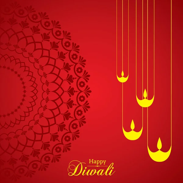 Ilustración de la tarjeta de felicitación o cartel de Diwali utsav — Archivo Imágenes Vectoriales