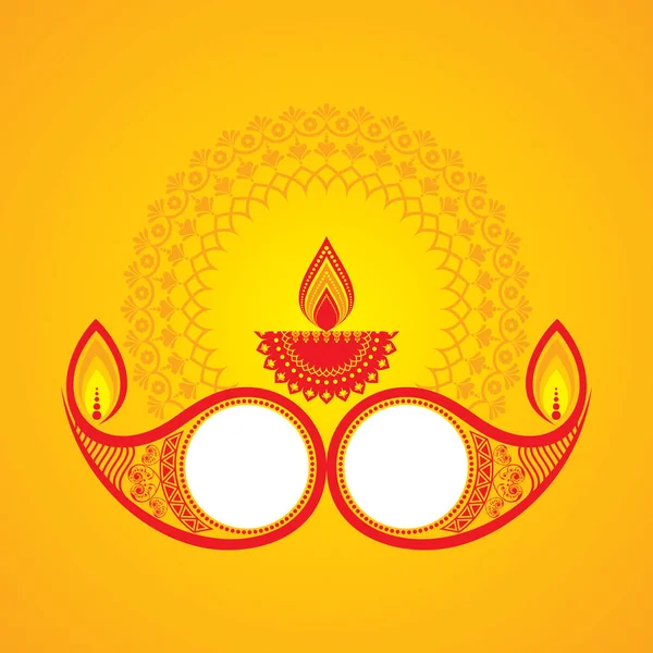 Ilustración de la tarjeta de felicitación o cartel de Diwali utsav — Vector de stock