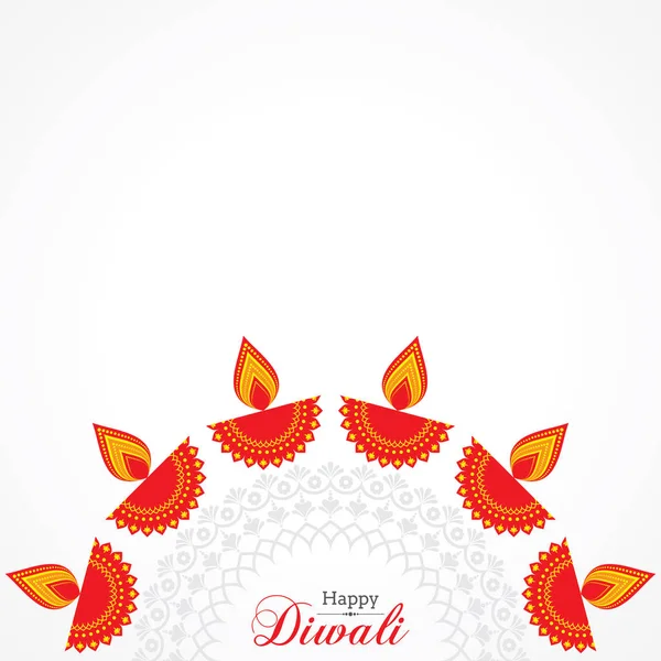 Ilustración de la tarjeta de felicitación o cartel de Diwali utsav — Archivo Imágenes Vectoriales