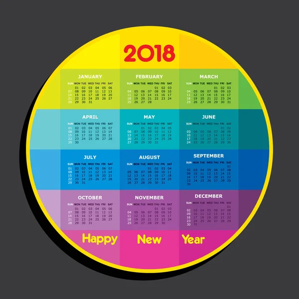 Saluto 2018 per la celebrazione del nuovo anno — Vettoriale Stock