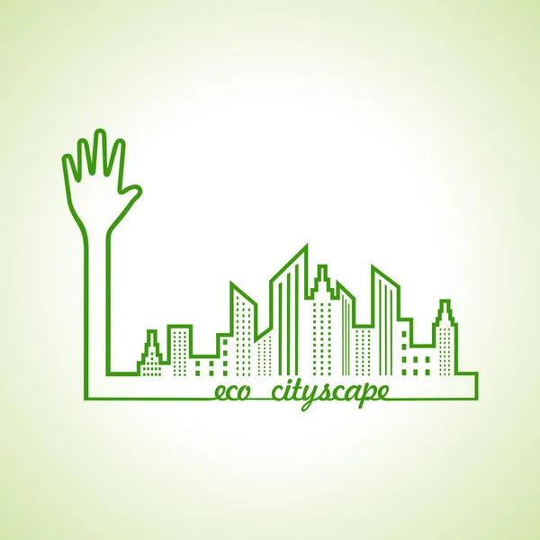 Ecology concept with eco cityscape — Stock Vector