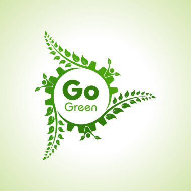 Doğa kaydedin ve yeşil eco dişli konseptiyle geçin