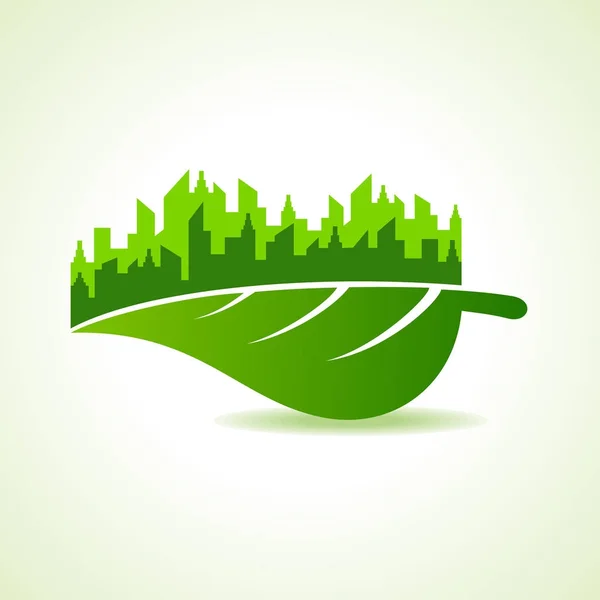 Eko cityscape ile doğa ve ekoloji kavramı kaydetmek — Stok Vektör