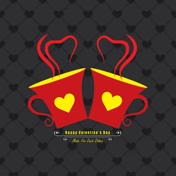 Valentijn kaart met koffie mok illustratie — Stockvector