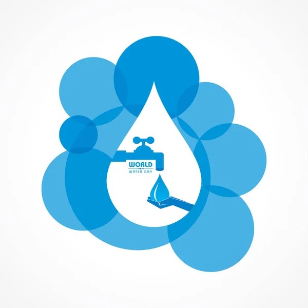 Save Nature Concept - Journée mondiale de l'eau — Image vectorielle