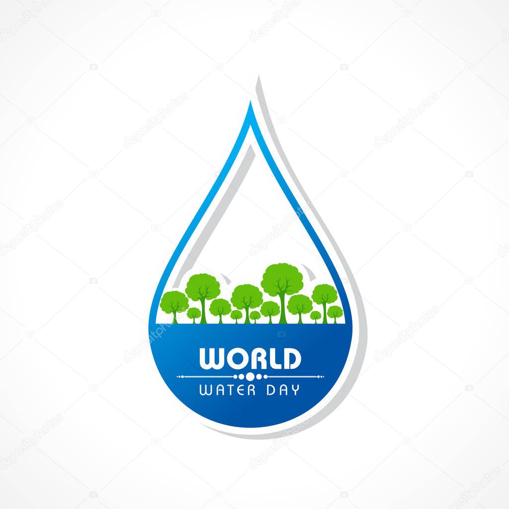 Save Nature Concept - World Water Day Stock Vector
