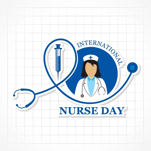 국제 간호사의 날 이미지와 상징을 보여 주는 벡터 삽화 — 스톡 벡터