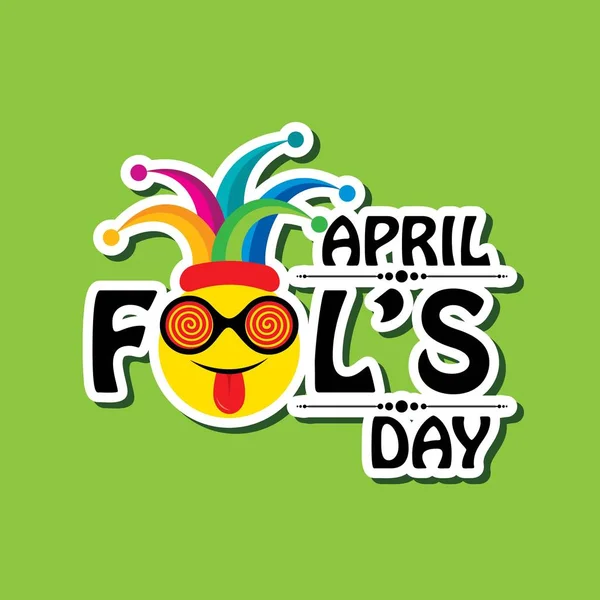 Wektor ilustracja kwiecień Fools Day pozdrowienie — Wektor stockowy