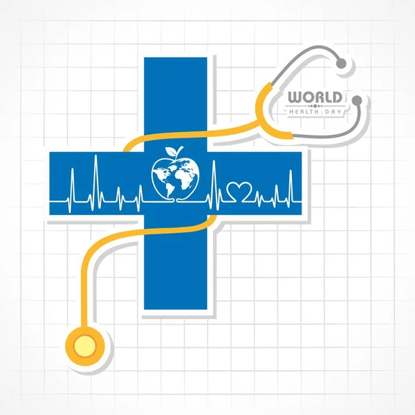 Ilustração vetorial da saudação do Dia Mundial da Saúde —  Vetores de Stock