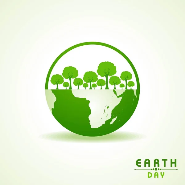 Ilustración vectorial del saludo del Día de la Tierra - Go Green Concept — Archivo Imágenes Vectoriales