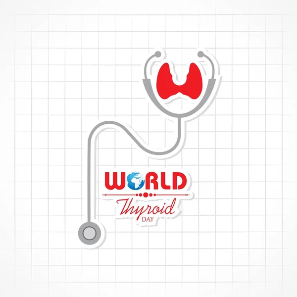 Vektor ilustrasi World Thyroid Day Poster - Konsep medis - Stok Vektor