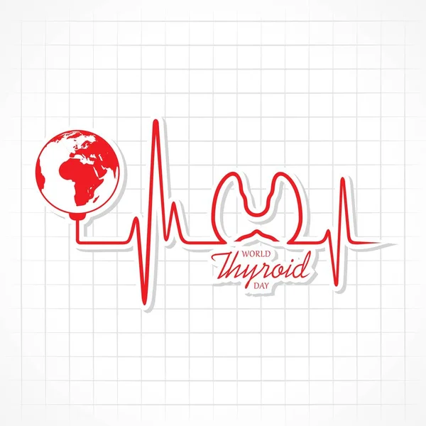 Vektor ilustrasi World Thyroid Day Poster - Konsep medis - Stok Vektor