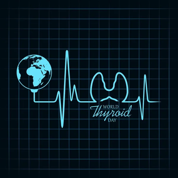 Ilustración vectorial del cartel del Día Mundial de la Tiroides - Concepto médico — Archivo Imágenes Vectoriales