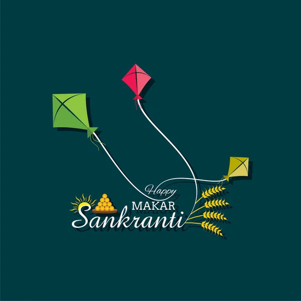 Illustration av hälsning för Makar Sankranti Festival — Stock vektor