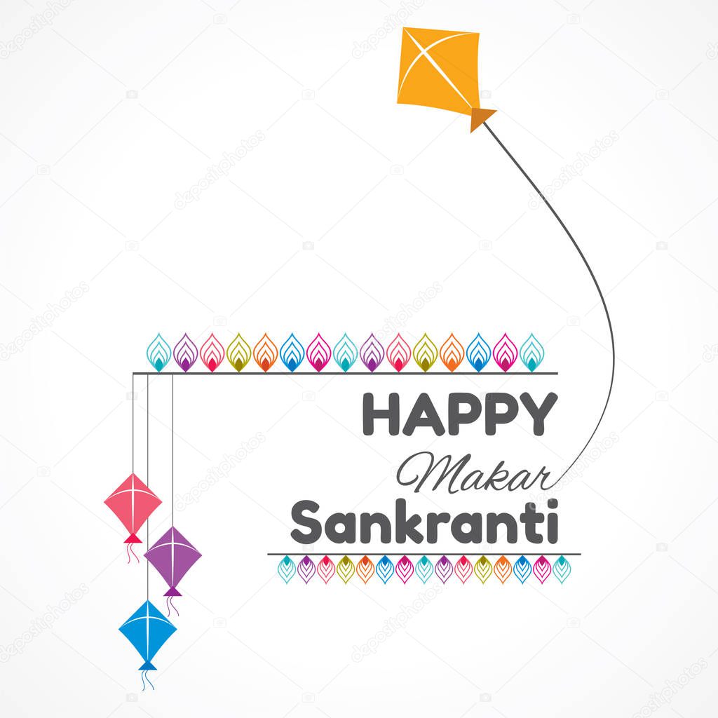 Illustration of greeting for Makar Sankranti Festival