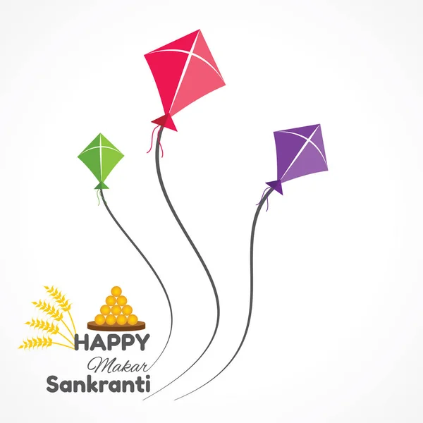 Illustration av hälsning för Makar Sankranti Festival — Stock vektor