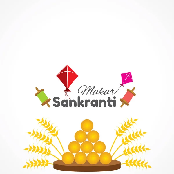 Illustration av hälsning för Makar Sankranti Festival — Stock vektor