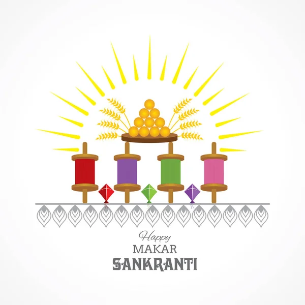 Illustration av hälsning för Makar Sankranti Festival — Stock vektor