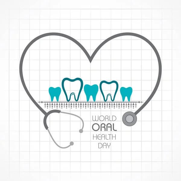 Día Mundial Salud Oral Marzo Ilustración Vectorial — Vector de stock