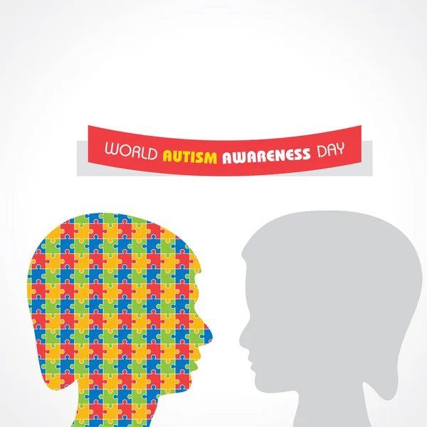 World Autism Awareness Day Colorful Puzzles Vector Background Symbol Autism — Stock Vector