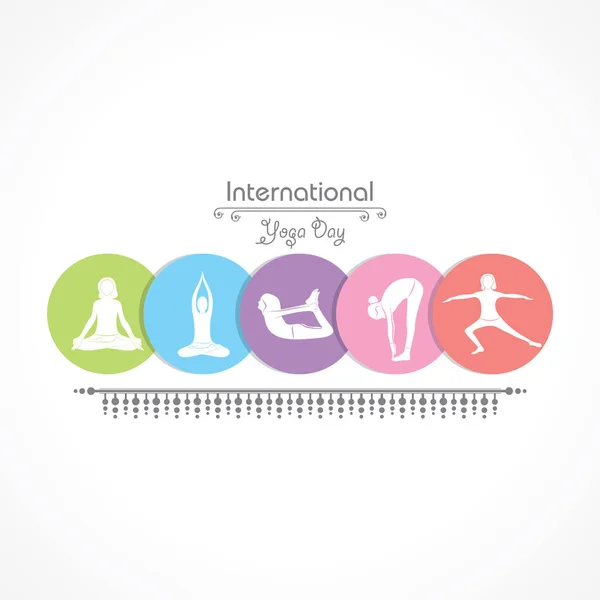 Vector Illustration International Yoga Day — 스톡 벡터