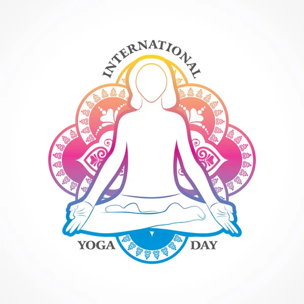 Vector Illustration International Yoga Day — 스톡 벡터