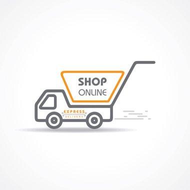Vector Illustration for Stay Home, Stay Safe and online shopping with free and express Bring Concept