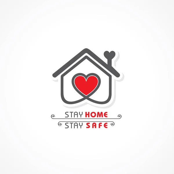 Vector Illustration Stay Home Stay Safe Concept — Stock Vector