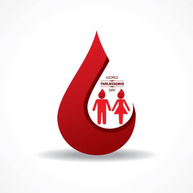 Thalassemia Günü teması üzerine vektör illüstrasyonu her yıl 8 Mayıs 'ta gözlemlenir. Thalassemias düşük hemoglobin üretimiyle karakterize kan bozukluklarıdır.