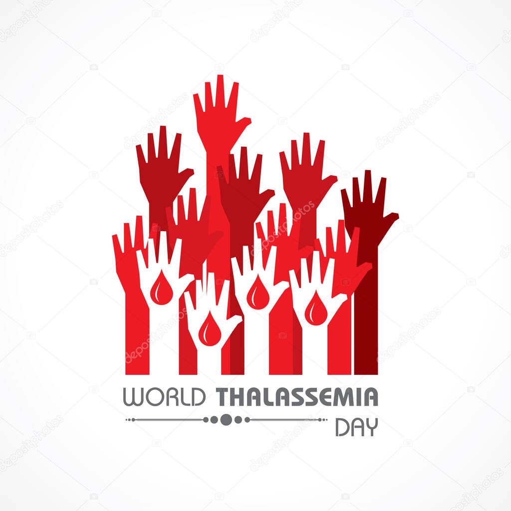 Vector illustration on the theme of world Thalassemia day observed on May 8th every year. Thalassemias are inherited blood disorders characterized by decreased hemoglobin production