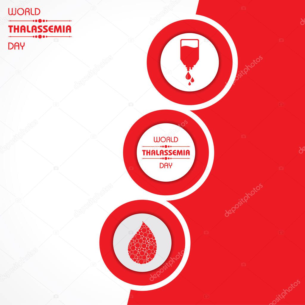 Vector illustration on the theme of world Thalassemia day observed on May 8th every year. Thalassemias are inherited blood disorders characterized by decreased hemoglobin production