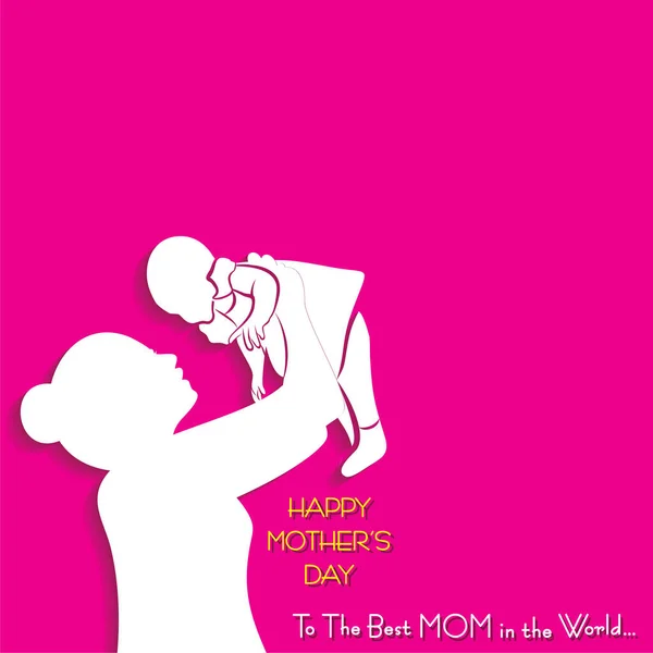 Illustration Happy Mother Day Hälsning Banderoll Eller Affisch Bästa Mamma — Stock vektor