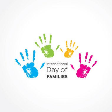 Illustration of International Day of Families. Concept of a family of 4 people - father, mother, son and daughter clipart