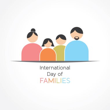 Illustration of International Day of Families. Concept of a family of 4 people - father, mother, son and daughter clipart