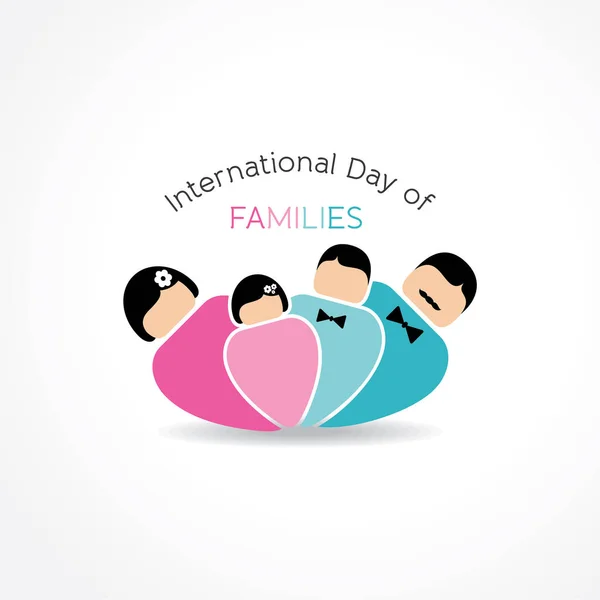 Εικονογράφηση Της Παγκόσμιας Ημέρας Των Οικογενειών Έννοια Μιας Οικογένειας Ατόμων — Διανυσματικό Αρχείο