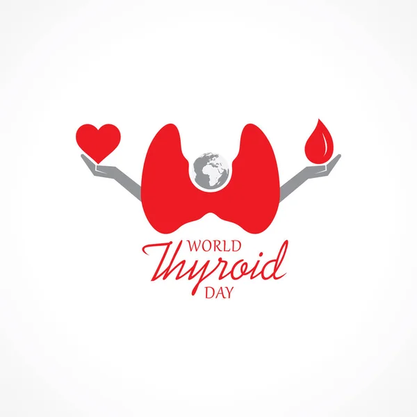 Vector Illustration World Thyroid Day 갑상샘의 포스터 디자인 아이콘 템플릿에 — 스톡 벡터